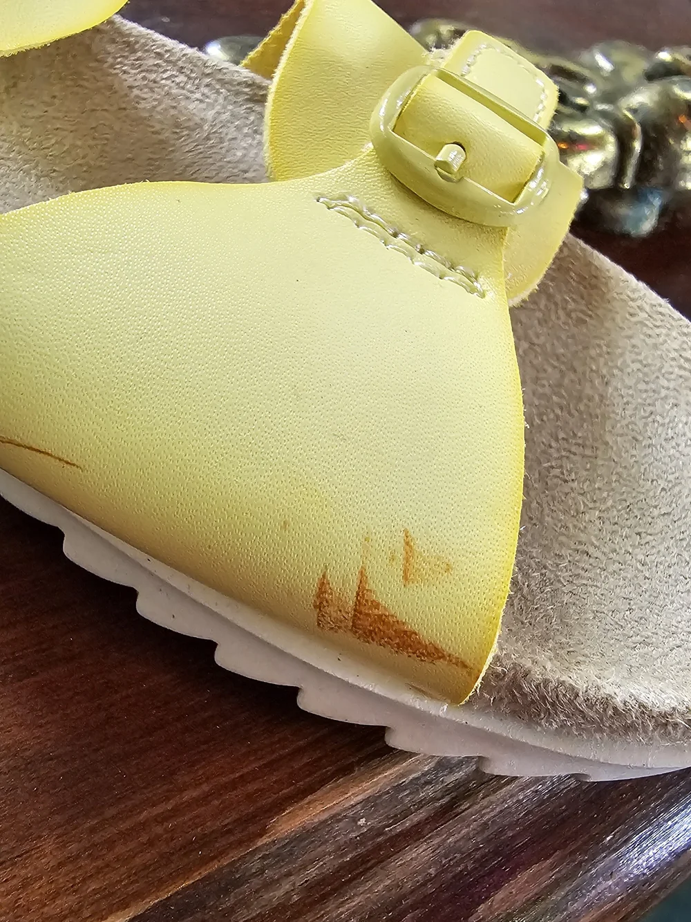 Girls' Yellow Adjustable Buckle Sandals - Also A Pair Of Slip On Shoes